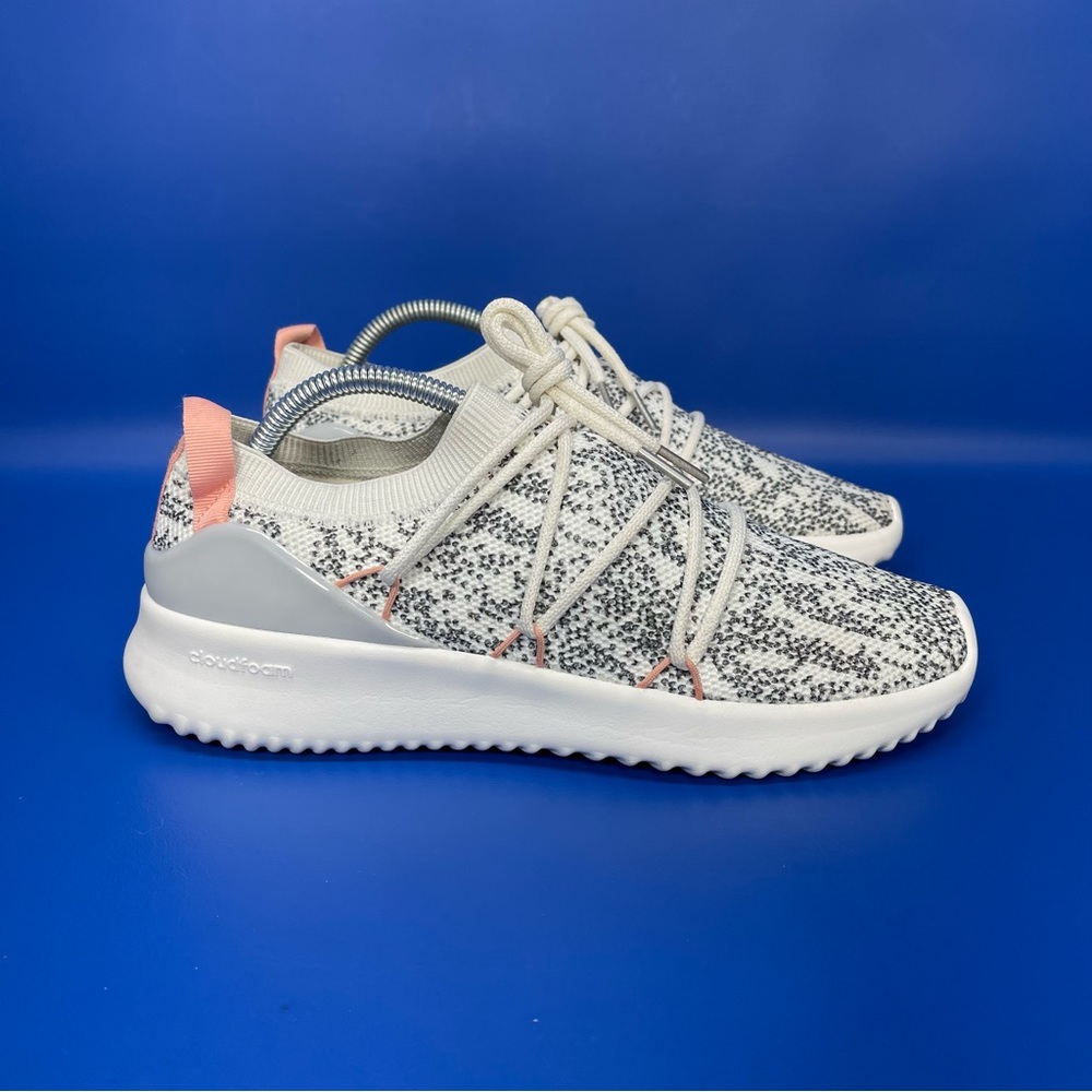Adidas UltimaMotion Cloudfoam Athletic Running Shoes Womens 9.5 White Grey Pink